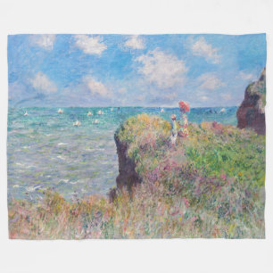 Couverture Polaire Claude Monet - Promenade Cliff à Pourville