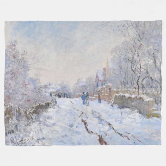 Couverture Polaire Claude Monet - Scène de neige à Argenteuil (Devant (Horizontal))
