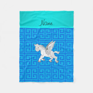 Couverture Polaire Clé grecque bleue nommée personnalisée de Pegasus