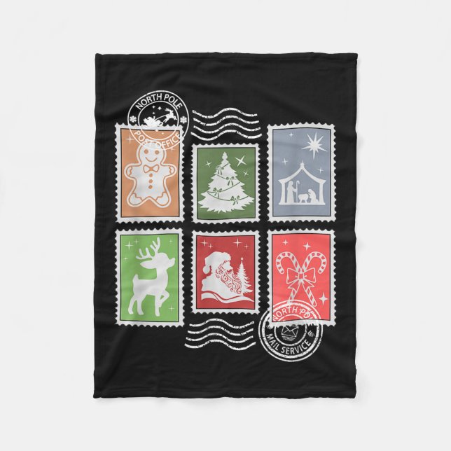 Couverture Polaire Clic Stage Stamps Christmas Mail  (Devant)