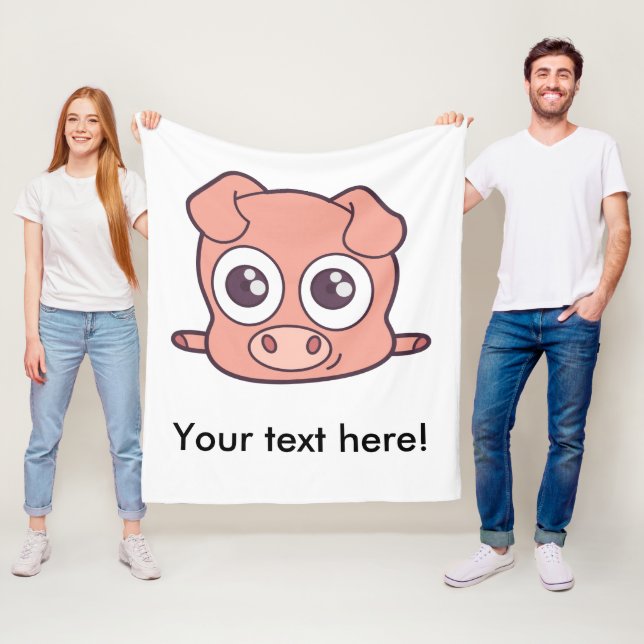 Couverture Polaire Clipart mignon de porc (En situation)