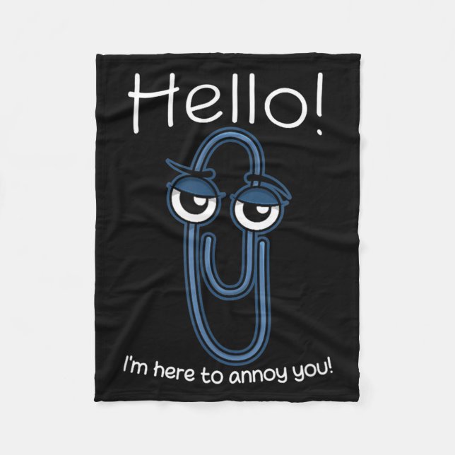 Couverture Polaire Clippy Paper Clip Funny Meme Page Note Sarcastic  (Devant)