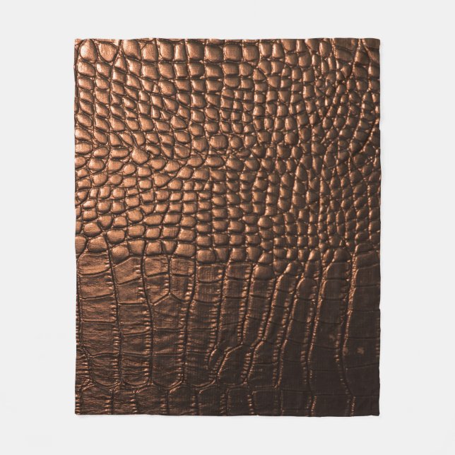 Couverture Polaire Closeup : crocodile texture cuir. (Devant)