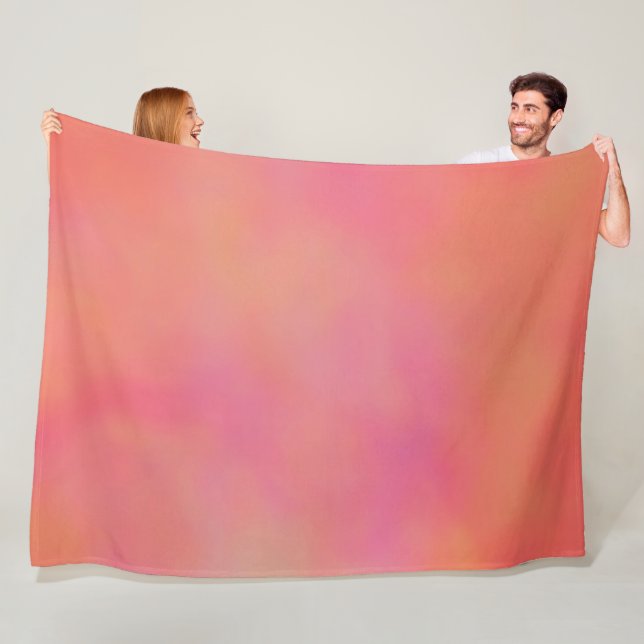 Couverture Polaire Cloud à marbre rose et orange abstrait (En situation)