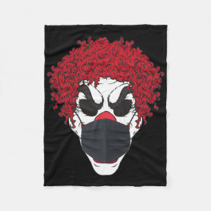 Couverture Polaire Clown effrayant Portant Un Masque Visage Germophob