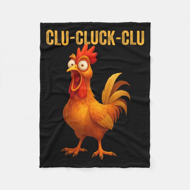 Couverture Polaire Clu-cluck-clu Funny Rooster Chicken Hilarious Farm (Devant)