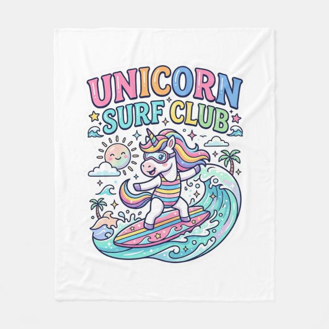 Couverture Polaire Club de surf Licorne (Devant)