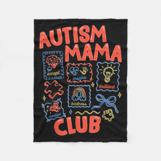 Couverture Polaire Club des mamans autistes rétro Sensibilisation à l