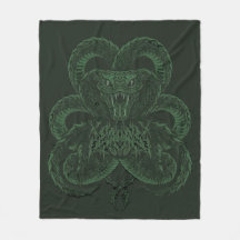 Cobra Art Déco vert | Serpent symétrique ornementa