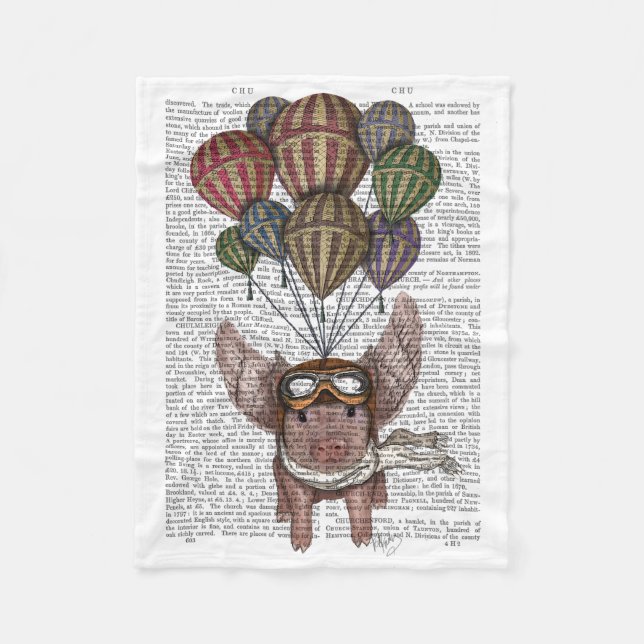 Couverture Polaire Cochon en flammes (Devant)