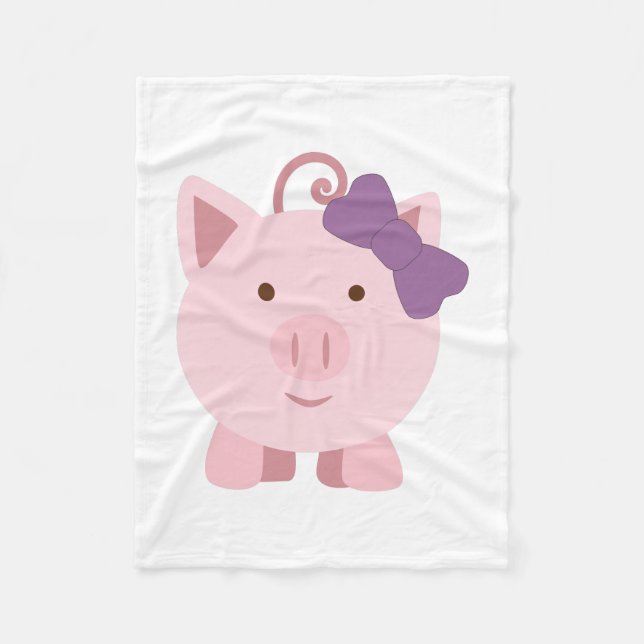Couverture Polaire Cochon fille mignonne (Devant)