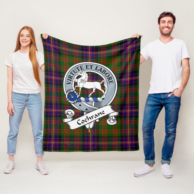 Couverture Polaire Cochrane Moderne Clan Badge Tartan Plaid (En situation)