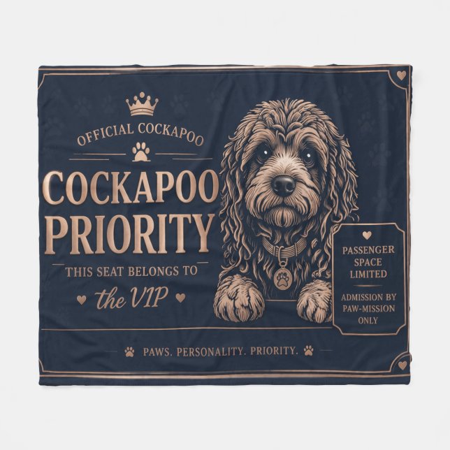 Couverture Polaire Cockapoo Car Blanket Funny Dog Travel Gift (Devant (Horizontal))