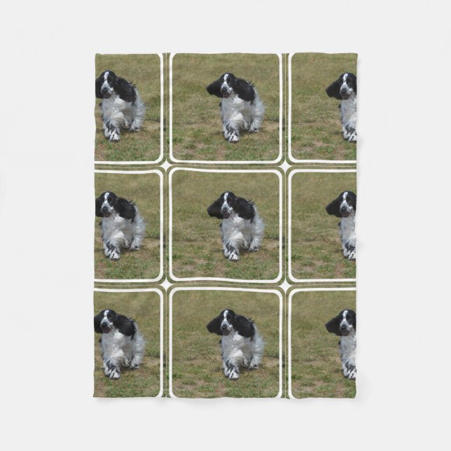 Couverture Polaire Cocker anglais adorable (Devant)