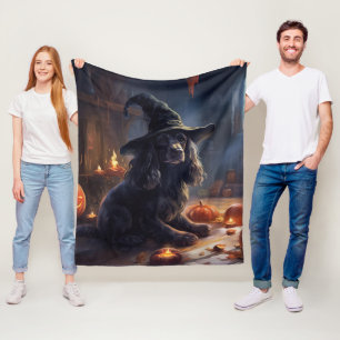 Couverture Polaire Cocker Spaniel Citrouilles Halloween effrayant