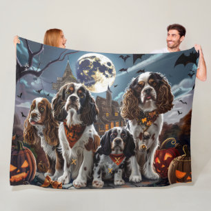 Couverture Polaire Cocker Spaniel Halloween Éffrayant