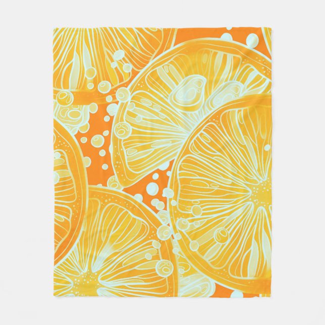 Couverture Polaire Cocktail Citrus : Motif d'eau étincelante (Devant)
