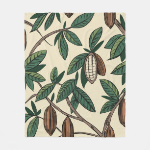Couverture Polaire Cocoa plant seamless pattern. Cacao bean. Vintage