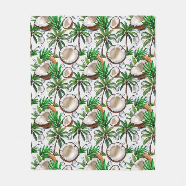 Couverture Polaire Cocotier Palm Tree Tropical Motif Design (Devant)