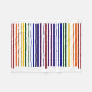Couverture Polaire Code barre double arc-en-ciel