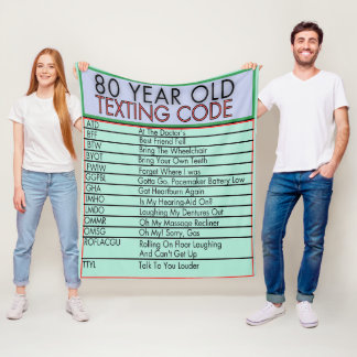 Couverture Polaire Code de textos vieux de 80 ans Amusant Anniversair