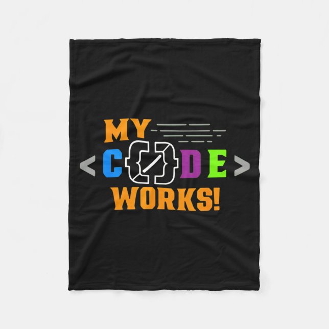 Couverture Polaire Code fonctionne drôle programmeur codage logiciel (Devant)