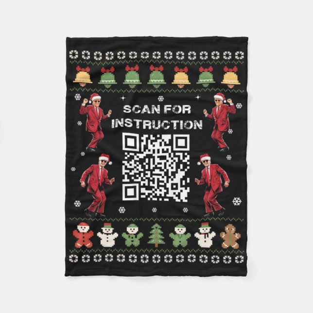 Couverture Polaire Code Qr Danse Trump Président Scannez Pour Instruc (Devant)