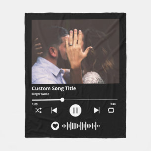 Couverture Polaire Code scannable à l'échelle de la musique Mariage p