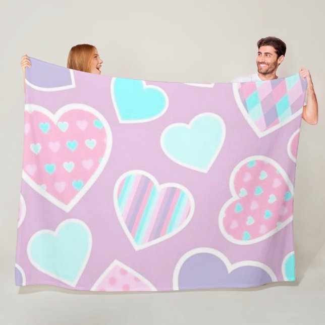Couverture Polaire Coeur (En situation)