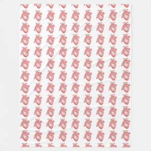 Couverture Polaire Coeur Anatomique Rouge
