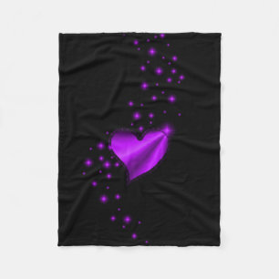 Couverture Polaire Coeur arc-en-ciel pourpre avec étoiles