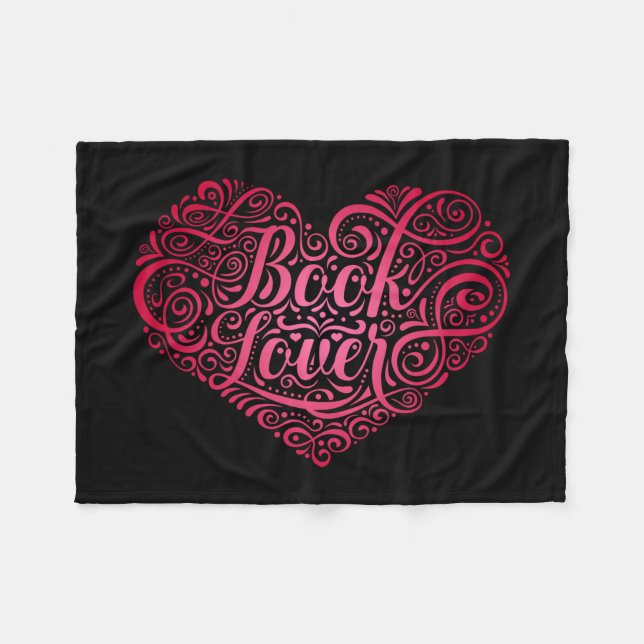 Couverture Polaire Coeur de calligraphie pour Louvain pour Lecteurs,  (Devant (Horizontal))