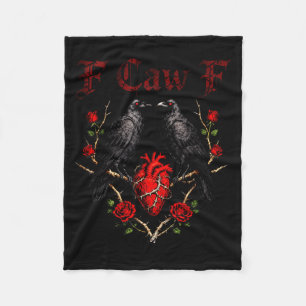 Couverture Polaire Cœur de corbeau drôle anti Saint-Valentin célibata