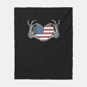 Couverture Polaire Coeur de drapeau américain