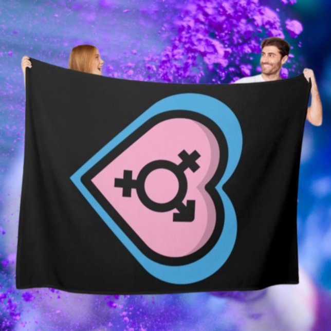 Couverture polaire Cœur de la fierté trans (Créateur téléchargé)
