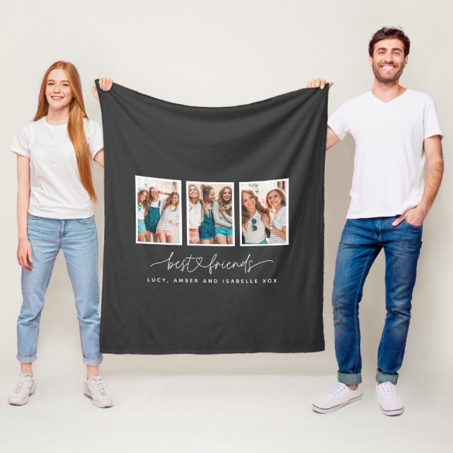 Couverture Polaire Coeur de script mignon moderne multi photo meilleu (En situation)