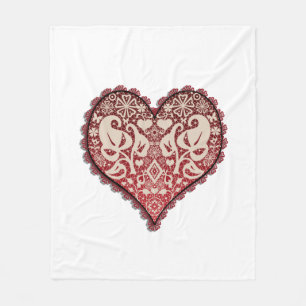 Couverture Polaire Coeur de travail ouvert, mariage, vintage, fiançai
