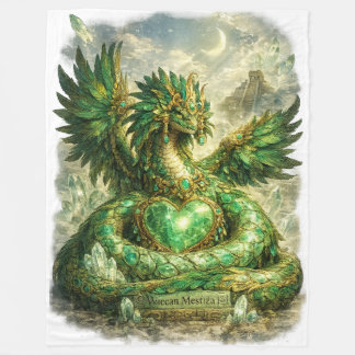 Couverture Polaire Cœur d'émeraude de Quetzalcóatl | Serpent à plumes