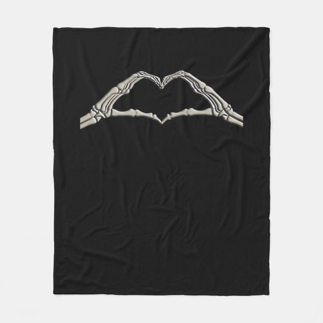 Couverture Polaire Coeur des mains osseuses actif (Devant)