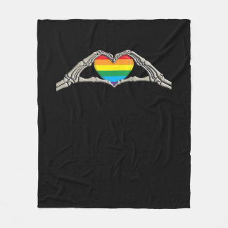 Couverture Polaire Coeur des mains osseuses actif