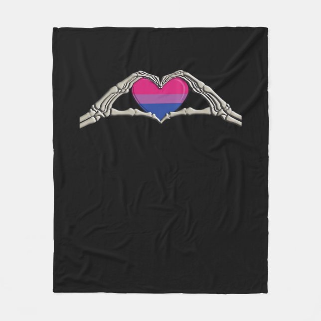 Couverture Polaire Coeur des mains osseuses Goth bisexuel (Devant)