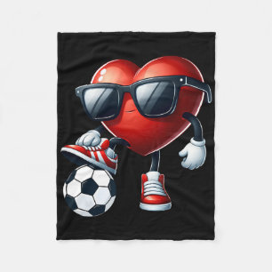Couverture Polaire Cœur drôle jouant au football pour la Saint-Valent