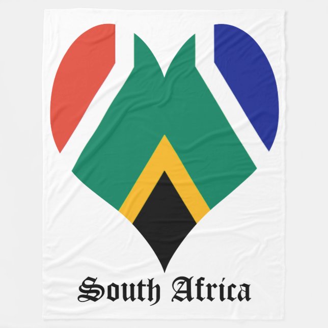 Couverture Polaire Coeur du drapeau sud-africain - Bokke (Devant)