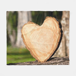 Couverture Polaire coeur en bois