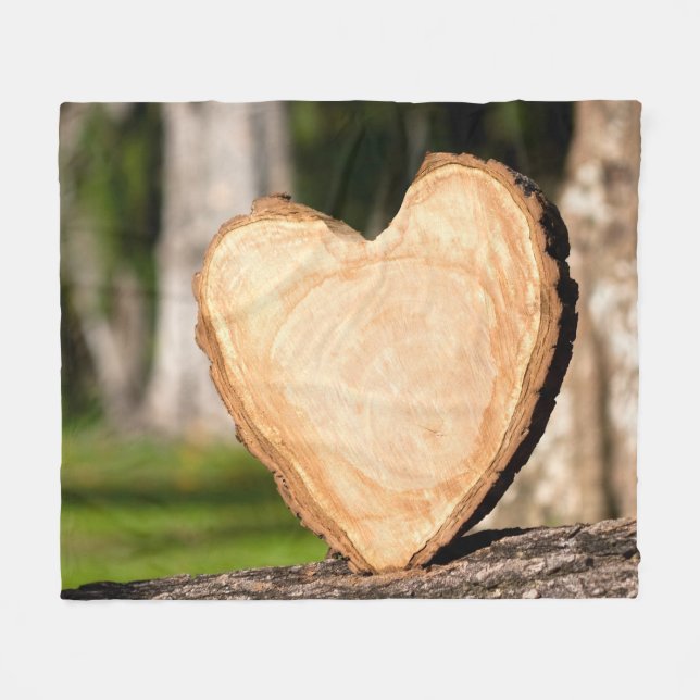 Couverture Polaire coeur en bois (Devant (Horizontal))