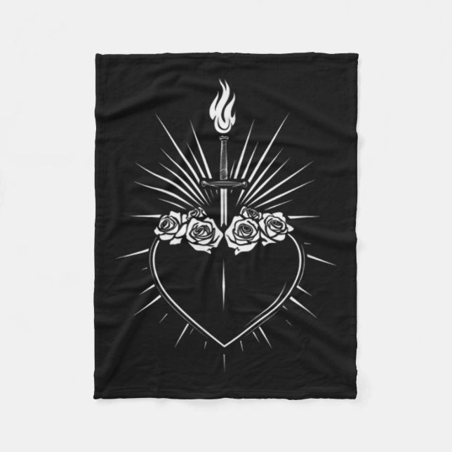 Couverture Polaire Coeur Immaculé De Marie Hommes Femmes Vierge Catho (Devant)