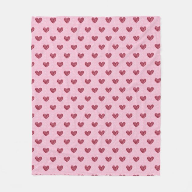 Couverture Polaire Coeur Lil' amour rouge rose Faux Fuzzy Design (Devant)