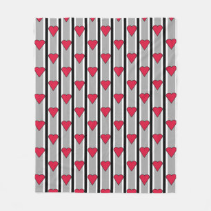 Couverture Polaire Coeur rayé