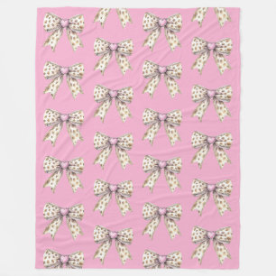 Couverture Polaire Coeur rose Leopard Girl Bow