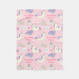 Couverture Polaire Coeur rose magique moderne Girly mignon de fée de